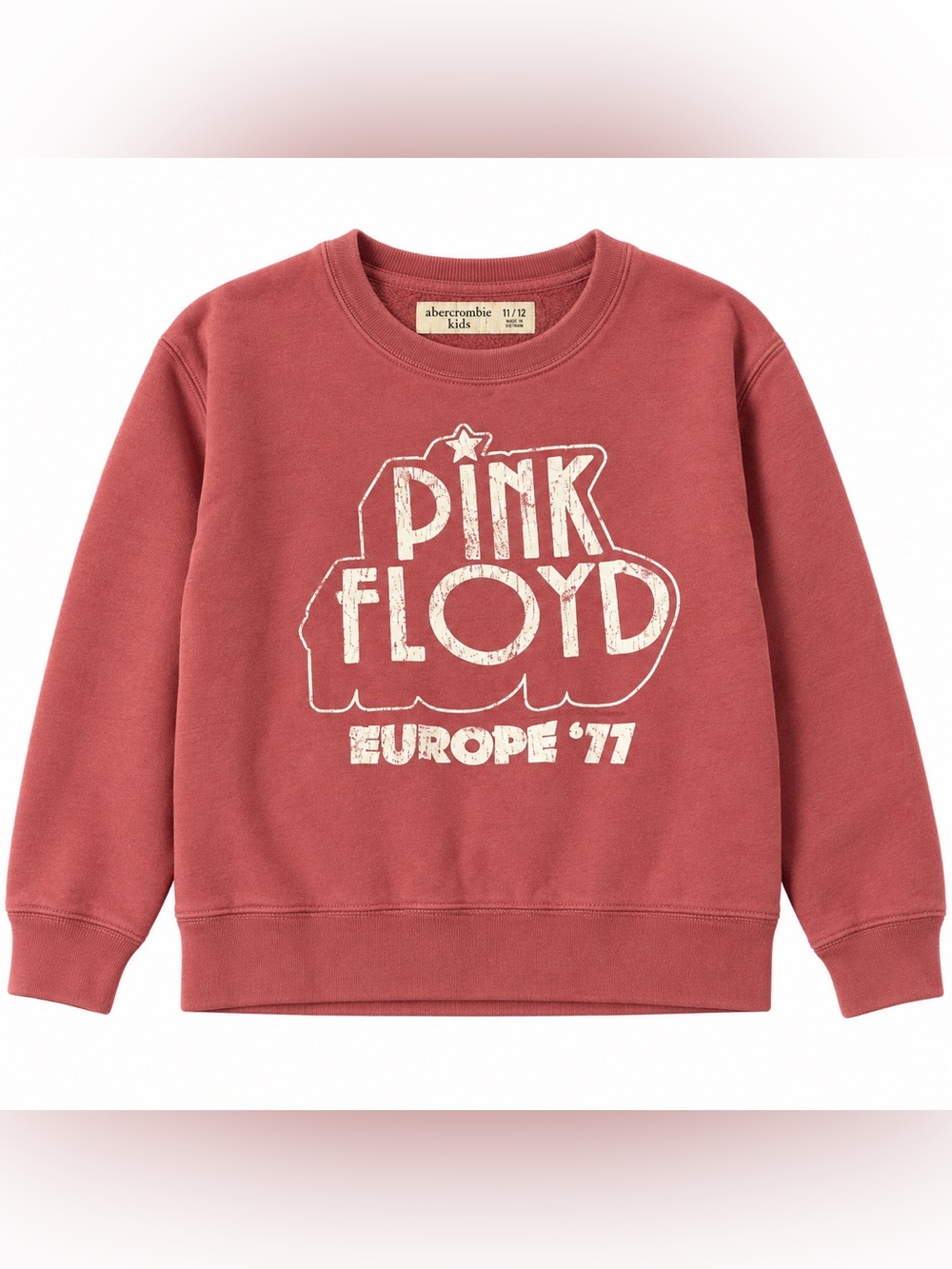 Abercrombie Kids Pink Floyd Europe 77 Sweatshirt 11/12 Dusty Rose Girls
